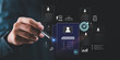 © Images for you - HR analyst utilizing precision recruitment system with candidate profiling, talent targeting, recruitment analytics, applicant ranking, data-driven hiring, AI screening, performance metrics