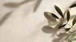 © Andre Jovi - Natural Textured Paper Background with Green Leaves and Soft Shadows