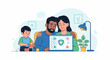 © Synthetic Stock Lab - Family reviewing healthcare and insurance on laptop