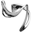 © Visuals Stock - Abstract 3D chrome loose infinity loop, metallic fluid sculpture, isolated on white