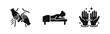 © Lili - Minimalist black vector icons representing massage therapy, spa wellness treatments, relaxation techniques, and professional bodywork services.