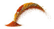 © Ramzano - Aromatic spice explosion in motion, colorful seasoning powder splash, vibrant culinary spices and herbs flying in an arc shape for cooking isolated PNG with Transparent Background
