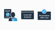 © MstMajesaBegum - Professional business marketing icons for upselling strategies cross-sell assistant tools and personalized offer cards for customer relationship management with marketing business assistant