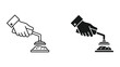© SHAHRIYAR RASEL - Vector illustration of hand holding iron with steam on white background