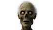 © Carlos - Decaying zombie head with white hair, isolated on transparent background