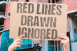 © AndriiKoval - 'Red Lines Drawn Ignored' research confirms political red lines are measurably drawn and then ignored without consequence. REDLINE. REAL. IGNORED. MODERN. WAR.