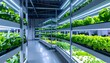 © Iwakk - A large indoor farm with rows of leafy greens under grow lights