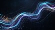 © mithila - Dynamic diagonal wave of glowing blue and purple particles on dark background.