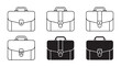 © Farik - Business briefcase icons set isolated on white background, simple outline and filled vector graphics.
