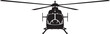 © Enamul - Black helicopter silhouette, vector aircraft icon, helicopter front view, transportation symbol