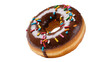 © Ines - Chocolate frosted donut sprinkled with colorful sprinkles