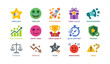 © Cali6ro - Customer feedback and rating icons in grid on white background