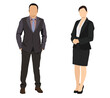 © Dhiraj - Business people, men and women in formal suits standing confident