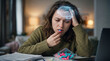© peacefy - A person struggles with mental health issues as they take medication to improve.