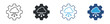 © Anika - Cloud computing settings icon set. Gear and cloud network symbol. Data processing and cloud system icons, vector illustration.