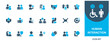 © tareq - Human interaction icon set with diverse people, teamwork, and accessibility symbols
