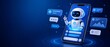 © Zaleman - AI chatbot shown as a robot above a smartphone screen, answering user questions in a mobile messenger interface and representing online artificial intelligence communication.