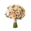 © Anna - Soft beige and blush wedding bouquet with roses and greenery in modern design