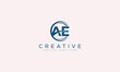 © Md - Creative ae logo inside a circular frame with creative monogram identity
