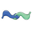 © Mas - Abstract Liquid Handshake Illustration Representing Partnership, Business Agreement, and Creative Collaboration