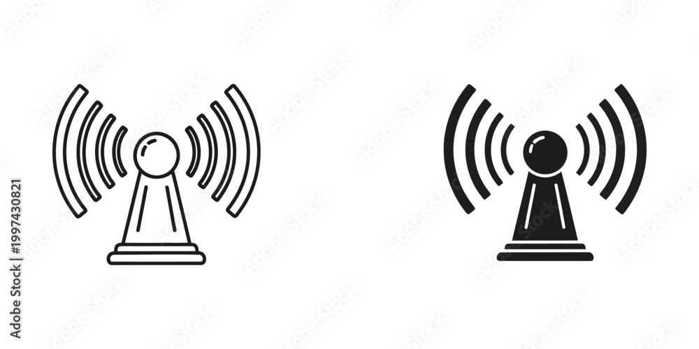 Comparison of active and inactive wireless signal towers Stock Vector ...
