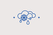 © HenryFord - Rain and snow line icon for slushy conditions and variable winter moisture. Hybrid vector illustration for municipal salt truck scheduling and seasonal tire change reminders.