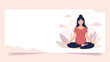© Hasnat - Serene illustration of a pregnant woman sitting in a lotus pose and meditating in a peaceful environment with plants.