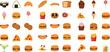 © MDSaiful - Colorful Fast Food and Junk Food Flat Icon Set with Burger Pizza Hotdog Sushi Fries Icecream Croissant Vector Collection for Restaurant Menu Design
