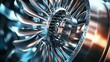 © PikePicture - Turbofan jet engine compressor blades rotating in motion