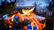 © Travel 'n' Lifestyle - View of a glowing dragon lantern and traditional architecture at Lan Su Chinese Garden during a festival in Portland, Oregon, United States.
