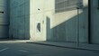 © PikePicture - Concrete wall creating an imposing urban environment, contrasting light and shadow emphasizing its brutalist architecture and minimalist geometry of city spaces