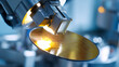 © A2Z AI  - Precision Semiconductor Manufacture: Robotic Arm Inspect Die on Silicon Wafer in Cleanroom for Microchip Technology and Future Electronics