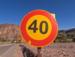 © Oualid - Round red and yellow speed limit 40 traffic sign
