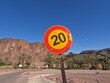 © Oualid - Round red and yellow speed limit 20 traffic sign