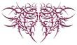 © danyognev - Pink 3D chrome neo-tribal design. Succubus womb symbols and sharp cyber sigilism elements in a metallic style. Transparent background.