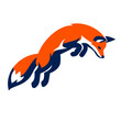 © Giovanie Vector - 2D illustration of a jumping fox in a minimalist graphic style
