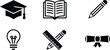 © AIcon Star - education simple vector icons graduation diploma book pencil lightbulb