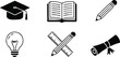 © AIcon Star - education line icons set school study creativity academic tools