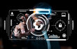 © Luke - Futuristic User Interface with Eye-Catching Digital Elements and World Map on Display, Ideal for Technology and Data Visualization Concepts