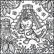 © Rs - Bold and Easy Tiger Coloring Page - Cozy Moment Cute Kawaii Wild Animal Minimalist Line Art Vector Illustration for Adults and Kids Relaxing Activity Book Asset