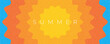 © Tanya Shulga - Abstract minimal summer horizontal poster, cover, banner, card with bright sun in the blue sky and modern typography. Summer holidays, journey, vacation travel illustration. Promo ads design template