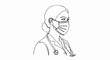 © Ahesha - Healthcare Hero: A linework illustration portrays a dedicated healthcare professional in protective gear, a symbol of hope and resilience in times of uncertainty.