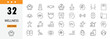 © Precision Icons - Wellness icons set representing healthy lifestyle, self care, relaxation, balance, fitness, mental health and overall wellbeing. Editable Stroke.
