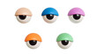 © Andrii Fanta - Set of five modern colorful 3D eyes illustrations on transparent background