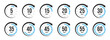© Hasan_Sumon - Timer icons showing 5 to 60 seconds intervals for time management