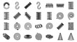 © Isra - collection of various types of springs springs and coils isolated on white background