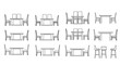 © Yasith - Dining Table and Chair Elevation CAD Blocks with Multiple Seating Variants and Bar Stool Options for Interior Design