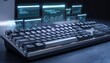 © stocksyra - Holographic data interface above a keyboard, showcasing advanced analytics and innovative technology concepts for business intelligence and future digital productivity