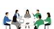© BAHRUL ULUM - Diverse team brainstorming in modern office with digital devices and casual attire