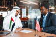 © Valerii Apetroaiei - Diplomatic negotiations between countries in the office